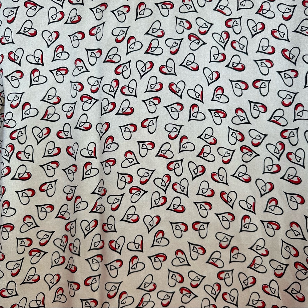 Escada Long Sleeve Heart Patterned Silk Blouse - Picture 6 of 11